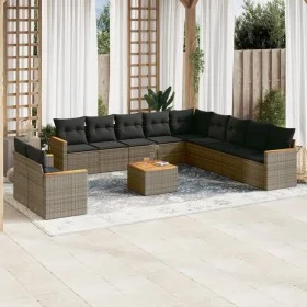 Set de sofás de jardín 12 pzas con cojines ratán sintético gris by , Garden sets - Ref: Foro24-3258539, Price: 759,81 €, Disc...