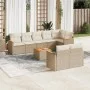 Set de sofás de jardín 9 pzas con cojines ratán sintético beige by , Garden sets - Ref: Foro24-3258558, Price: 643,01 €, Disc...