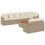 Set de sofás de jardín 9 pzas con cojines ratán sintético beige by , Garden sets - Ref: Foro24-3258558, Price: 643,01 €, Disc...