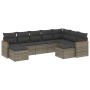 Set de muebles de jardín 9 pzas y cojines ratán sintético gris by , Garden sets - Ref: Foro24-3258945, Price: 526,07 €, Disco...