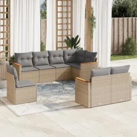 Juego de sofás de jardín con cojines beige 8 pzas ratán PE by , Garden sets - Ref: Foro24-3258566, Price: 543,56 €, Discount: %