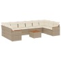 Set de sofás de jardín 11pzas con cojines ratán sintético beige de , Conjuntos de jardín - Ref: Foro24-3258733, Precio: 674,3...