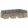 Gartensofa-Set mit 10-teiligen beigen Kissen aus synthetischem Rattan. von , Gartensets - Ref: Foro24-3258951, Preis: 602,13 ...