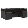 Set de sofás de jardín 6 piezas y cojines ratán sintético negro by , Garden sets - Ref: Foro24-3258660, Price: 435,94 €, Disc...