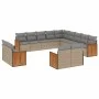 Gartensofagarnitur mit 13-teiligen Kissen aus synthetischem Rattan in Beige. von , Gartensets - Ref: Foro24-3260610, Preis: 9...