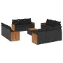 Garden sofa set with 13-piece black synthetic rattan cushions by , Garden sets - Ref: Foro24-3259920, Price: 907,34 €, Discou...