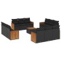 Set de sofás de jardín y cojines 13 pzas ratán sintético negro de , Conjuntos de jardín - Ref: Foro24-3259920, Precio: 871,89...