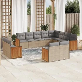 Set de sofás de jardín 12 pzas y cojines ratán sintético marrón by , Garden sets - Ref: Foro24-3260596, Price: 900,17 €, Disc...