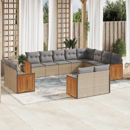 Set de sofás de jardín 12 pzas y cojines ratán sintético marrón by , Garden sets - Ref: Foro24-3260596, Price: 900,17 €, Disc...