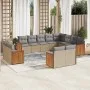 Set de sofás de jardín 12 pzas y cojines ratán sintético marrón by , Garden sets - Ref: Foro24-3260596, Price: 900,17 €, Disc...