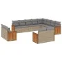 12-teiliges Gartensofa-Set und Kissen aus braunem Kunststoff-Rattan. von , Gartensets - Ref: Foro24-3260596, Preis: 898,40 €,...