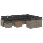 Set de sofás de jardín 11 pzas y cojines ratán sintético gris by , Garden sets - Ref: Foro24-3258966, Price: 641,24 €, Discou...
