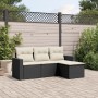 Juego de sofás jardín 4 pzas con cojines ratán sintético negro by , Garden sets - Ref: Foro24-3218856, Price: 224,72 €, Disco...