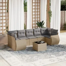Juego de sofás de jardín con cojines beige 8 pzas ratán PE by , Garden sets - Ref: Foro24-3221138, Price: 539,88 €, Discount: %