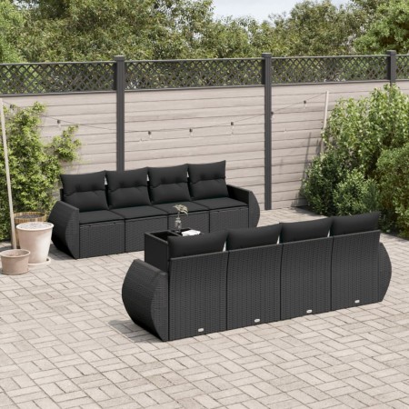 Set de sofás de jardín 8 piezas y cojines ratán sintético negro by , Garden sets - Ref: Foro24-3221144, Price: 600,06 €, Disc...