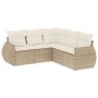 Juego de sofás jardín con cojines 5 pzas ratán sintético beige by , Garden sets - Ref: Foro24-3221347, Price: 384,91 €, Disco...