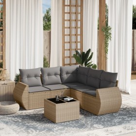 Gartensofa-Set mit 6-teiligen Kissen aus synthetischem Rattan in Beige. von , Gartensets - Ref: Foro24-3221358, Preis: 396,90...
