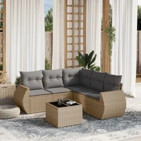 Gartensofa-Set mit 6-teiligen Kissen aus synthetischem Rattan in Beige. von , Gartensets - Ref: Foro24-3221358, Preis: 408,97...