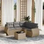 Gartensofa-Set mit 6-teiligen Kissen aus synthetischem Rattan in Beige. von , Gartensets - Ref: Foro24-3221358, Preis: 408,97...