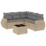 Gartensofa-Set mit 6-teiligen Kissen aus synthetischem Rattan in Beige. von , Gartensets - Ref: Foro24-3221358, Preis: 408,97...