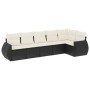 6-teiliges Gartensofa-Set und Kissen aus schwarzem Kunststoff-Rattan. von , Gartensets - Ref: Foro24-3221385, Preis: 364,16 €...