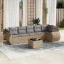 Set sofás de jardín 7 piezas y cojines ratán sintético beige by , Garden sets - Ref: Foro24-3221398, Price: 470,68 €, Discoun...