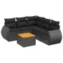 Set de sofás de jardín 6 piezas y cojines ratán sintético negro by , Garden sets - Ref: Foro24-3224998, Price: 413,01 €, Disc...