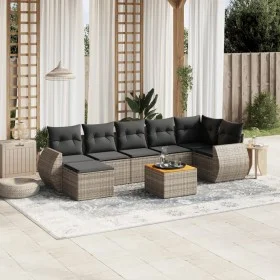Gartensofagarnitur 8-teilig mit grauen Polstern aus synthetischem Rattan von , Gartensets - Ref: Foro24-3225115, Preis: 485,1...