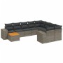 Gartensofa-Set 11-teilig mit beigen Polstern aus synthetischem Rattan von , Gartensets - Ref: Foro24-3225632, Preis: 664,69 €...