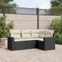 Gartensitzgruppe 4-teilig mit schwarzen Polstern aus synthetischem Rattan von , Gartensets - Ref: Foro24-3218896, Preis: 265,...