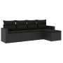 Set de muebles de jardín 5 pzas y cojines ratán sintético negro by , Garden sets - Ref: Foro24-3218875, Price: 295,65 €, Disc...