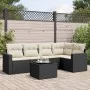 6-teiliges Gartensofa-Set und Kissen aus schwarzem Kunststoff-Rattan. von , Gartensets - Ref: Foro24-3218926, Preis: 368,86 €...