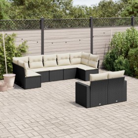 Set de sofás de jardín 8 piezas y cojines ratán sintético negro by , Garden sets - Ref: Foro24-3219406, Price: 506,86 €, Disc...