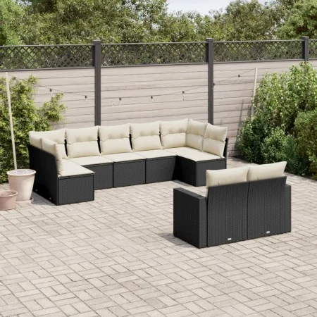 Set de sofás de jardín 8 piezas y cojines ratán sintético negro by , Garden sets - Ref: Foro24-3219406, Price: 525,68 €, Disc...