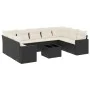Set de sofás de jardín 10 pzas cojines ratán sintético negro by , Garden sets - Ref: Foro24-3219396, Price: 580,15 €, Discoun...