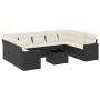 Set de sofás de jardín 10 pzas cojines ratán sintético negro by , Garden sets - Ref: Foro24-3219396, Price: 549,28 €, Discoun...