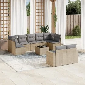 Gartensofa-Set mit 10-teiligen beigen Kissen aus synthetischem Rattan. von , Gartensets - Ref: Foro24-3219419, Preis: 606,06 ...