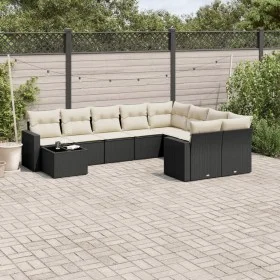 Set de sofás de jardín 10 pzas cojines ratán sintético negro by , Garden sets - Ref: Foro24-3219446, Price: 580,15 €, Discoun...