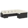 Gartensofa-Set, 10-teilig, mit schwarzen Kissen und synthetischem Rattan. von , Gartensets - Ref: Foro24-3219446, Preis: 580,...