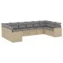 Gartensofa-Set mit 10-teiligen beigen Kissen aus synthetischem Rattan. von , Gartensets - Ref: Foro24-3219459, Preis: 636,51 ...