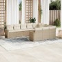 Juego de sofás jardín con cojines beige 10 pzas ratán sintético by , Garden sets - Ref: Foro24-3219478, Price: 639,69 €, Disc...