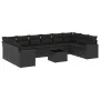 Set de sofás de jardín 11 pzas y cojines ratán sintético negro by , Garden sets - Ref: Foro24-3219465, Price: 714,08 €, Disco...