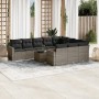 Gartensofagarnitur 11-teilig mit grauen Kissen aus synthetischem Rattan. von , Gartensets - Ref: Foro24-3219490, Preis: 644,4...