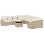 Gartensofa-Set 11-teilig mit beigen Polstern aus synthetischem Rattan von , Gartensets - Ref: Foro24-3219508, Preis: 714,57 €...