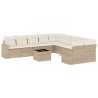 Set de sofás de jardín 11pzas con cojines ratán sintético beige by , Garden sets - Ref: Foro24-3219508, Price: 688,68 €, Disc...