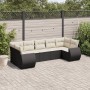 Set de comedor de jardín 7 pzas y cojines ratán sintético negro by , Modular outdoor sofas - Ref: Foro24-3221785, Price: 433,...