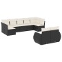8-teiliges Gartensofa-Set und Kissen aus schwarzem Kunststoff-Rattan. von , Modulare Sofas für den Außenbereich - Ref: Foro24...