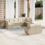 Set de sofás de jardín 9 pzas con cojines ratán sintético beige by , Modular outdoor sofas - Ref: Foro24-3221817, Price: 627,...