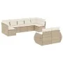 Set de sofás de jardín 9 pzas con cojines ratán sintético beige by , Modular outdoor sofas - Ref: Foro24-3221817, Price: 665,...