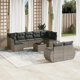 Set de sofás de jardín 10 pzas con cojines ratán sintético gris by , Modular outdoor sofas - Ref: Foro24-3221829, Price: 612,...